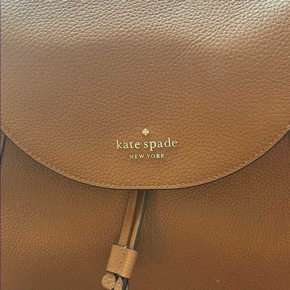 **NWOT** Kate Spade Large Brown Leather Backpack - Picture 3 of 6